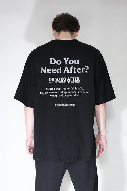 OVERSIZE BLACK T-SHIRT 'DO YOU NEED AFTER' REFLECTIVE