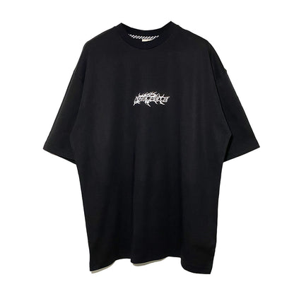 BLACK OVERSIZE T-SHIRT 'HARD BEATS DARK SPIRITS' REFLECTIVE