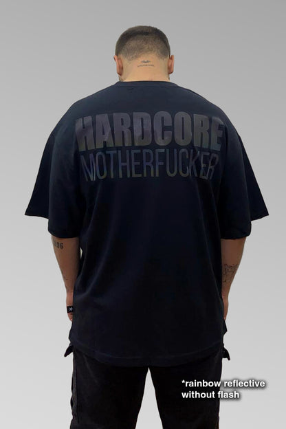 Oversize Siyah Tişört 'HARDCORE MOTHERFUCKER'