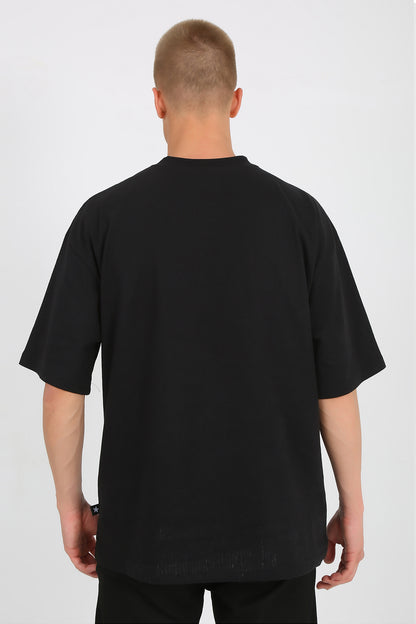 OVERSIZE BLACK T-SHIRT 'STAYHIGH' REFLECTIVE