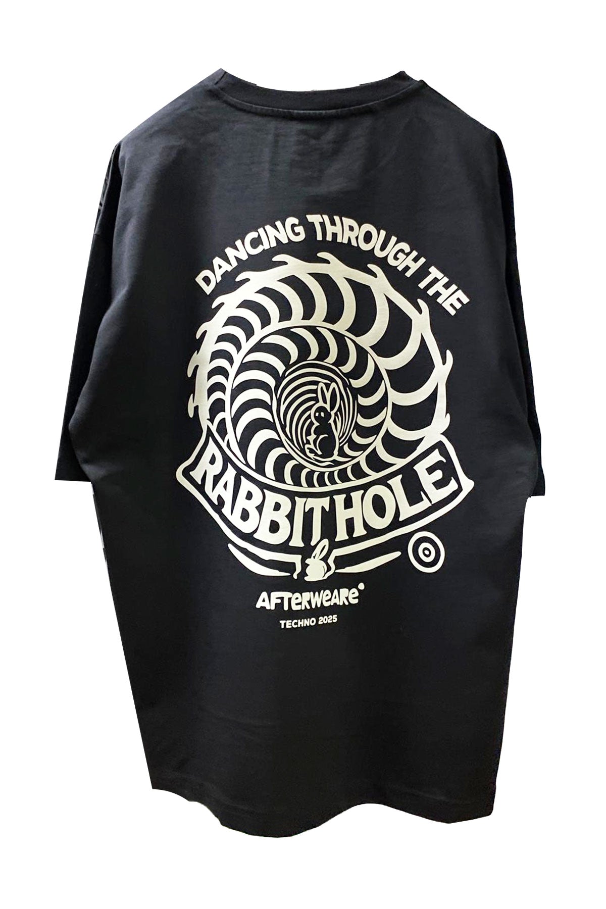 Oversize Siyah Tişört 'Rabbit Hole'