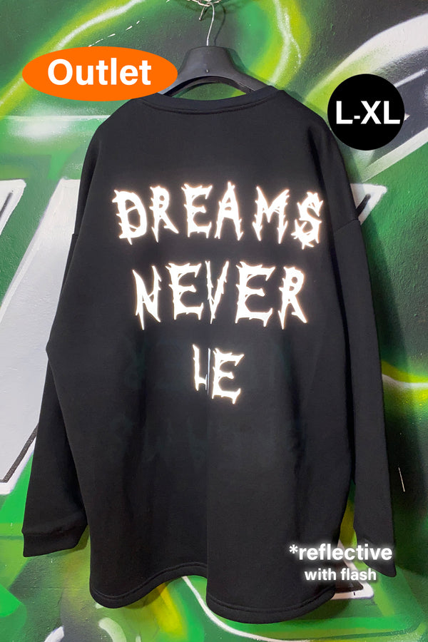 OUTLET - Siyah Sweatshirt - Dreams Never Lie