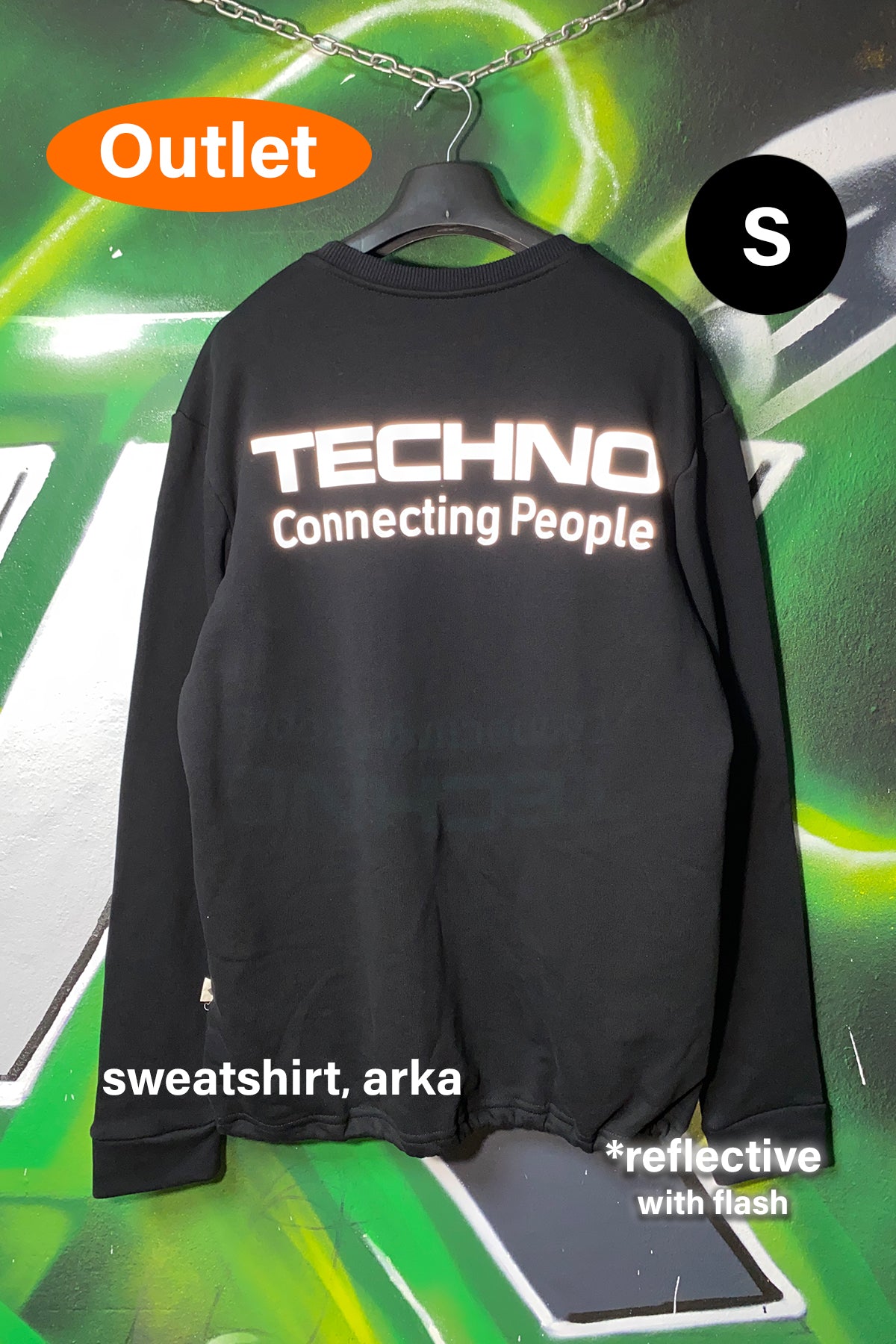 OUTLET - Siyah Sweatshirt - Techno Connecting People - SMALL.