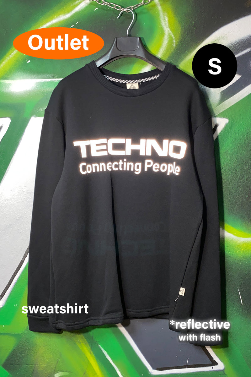 OUTLET - Siyah Sweatshirt - Techno Connecting People - SMALL