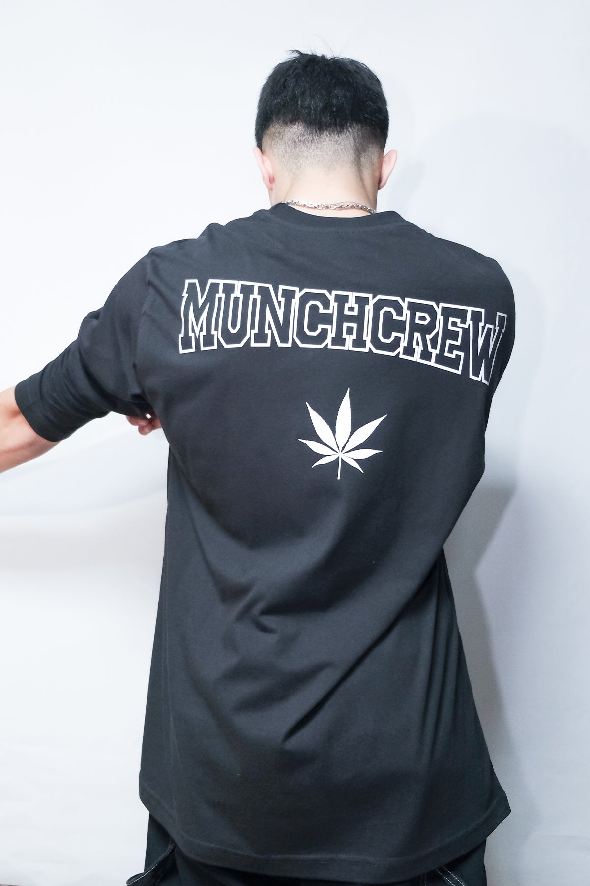 Siyah Uzun Kollu Tişört 'MUNCHCREW' Reflective Black Long Sleeve T-shirt