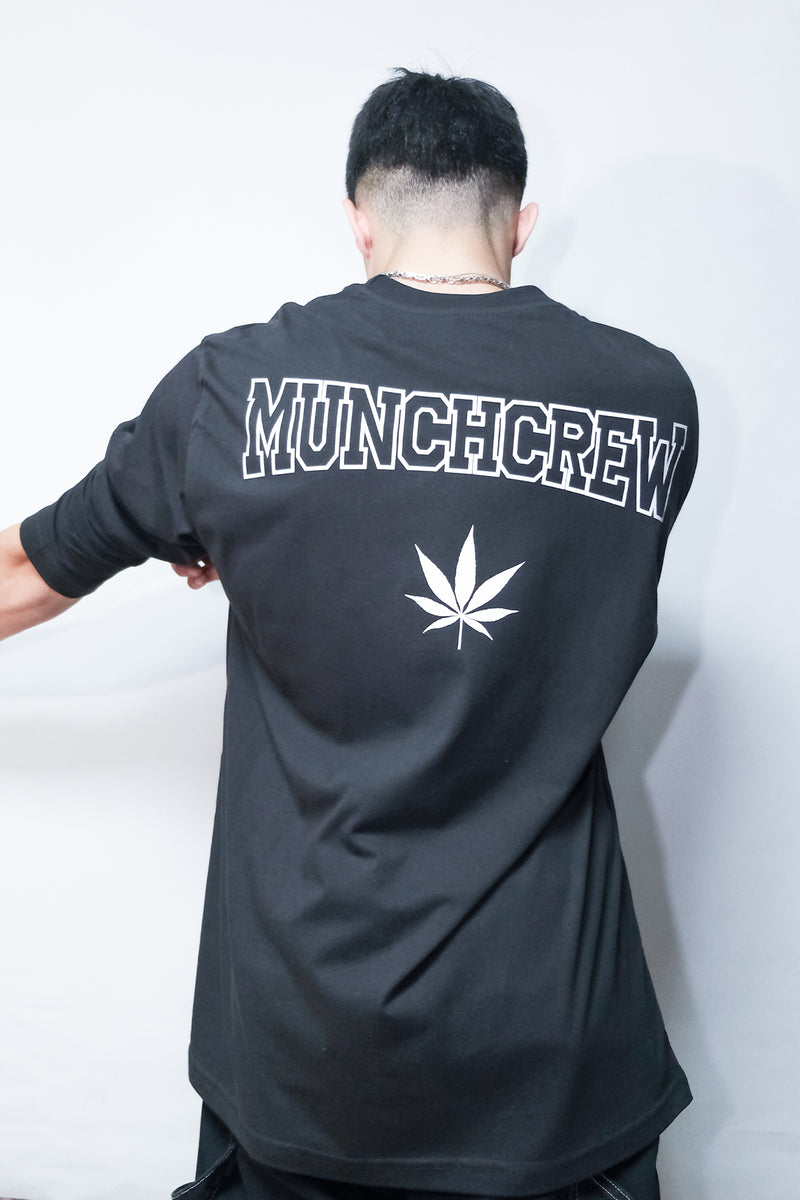 Siyah Uzun Kollu Tişört 'MUNCHCREW' Reflective Black Long Sleeve T-shirt