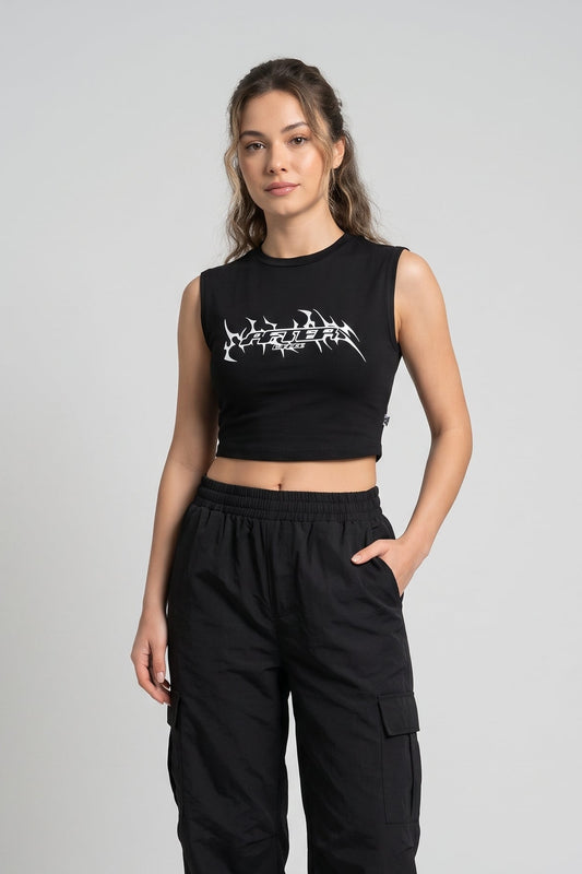 Siyah Crop Top Üst Afterweare Bone