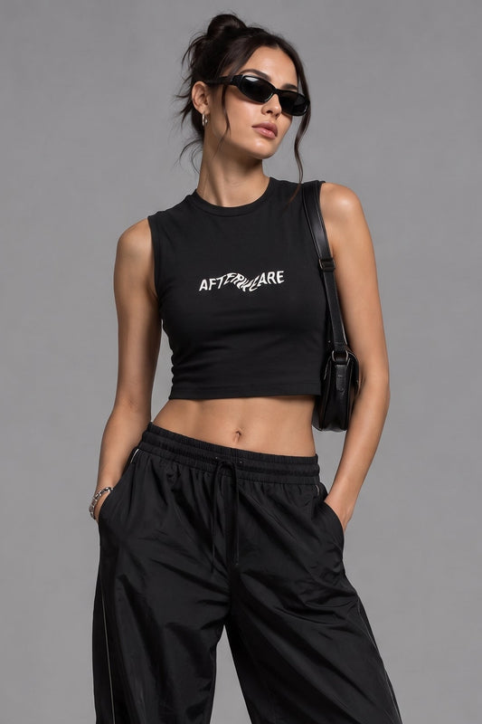 Siyah Crop Top Üst Revolution