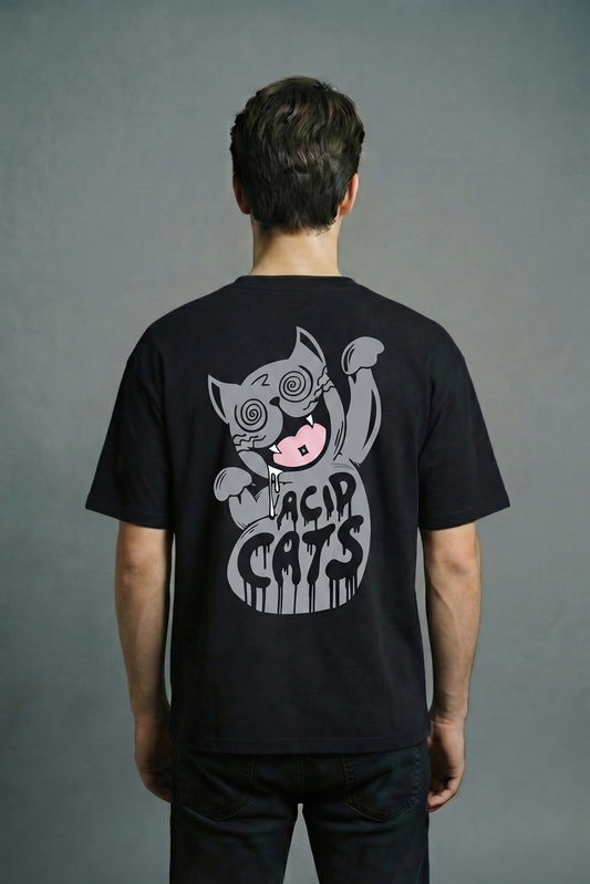 SCHWARZES T-Shirt „THE KIDS WANT TECHNO“ REFLEKTIEREND MIT REGULAR PASSFORM
