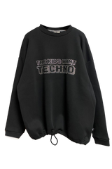 OVERSIZE BLACK SWEATSHIRT 'THE KIDS WANT TECHNO CRYSTAL'