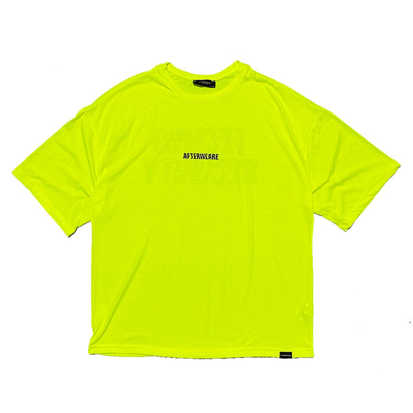 OUTLET - NEON YELLOW T-SHIRT 'TECHNO SECURITY' OVERSIZE