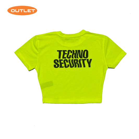 Reflektör baskılı Neon Sarı crop tişört -  reflective print Neon Yellow crop top