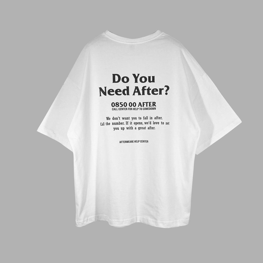 WHITE OVERSIZE T-SHIRT 'DO YOU NEED AFTER' RAINBOW REFLECTIVE