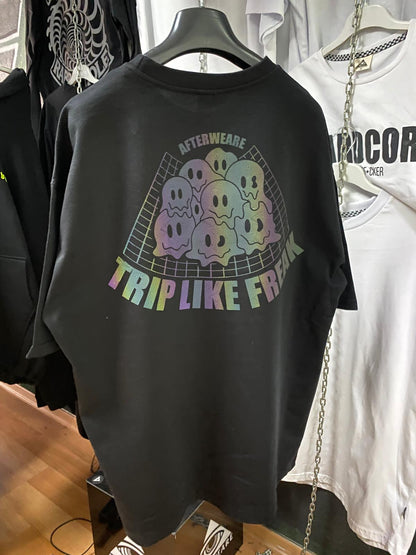 Oversize Siyah Tişört 'Trip Like Freak'