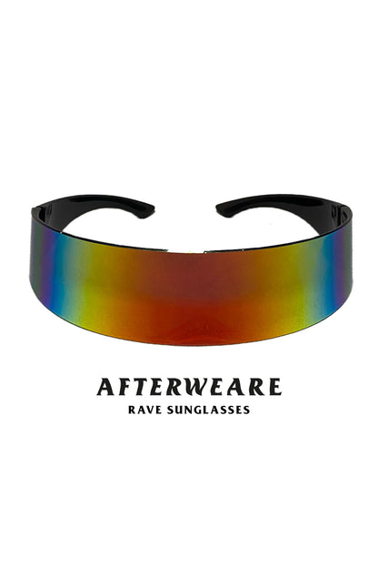 Unisex Holographic Visor Sunglasses - Futuristik Rave ve Festival Gözlüğü.