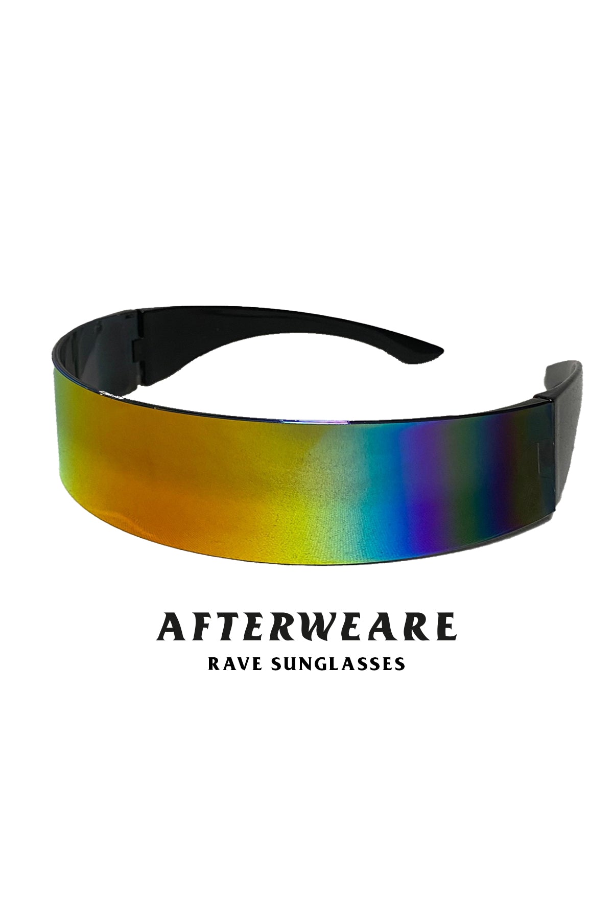 Unisex Holographic Visor Sunglasses - Futuristik Rave ve Festival Gözlüğü