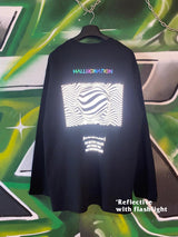 Siyah Uzun Kollu Tişört 'HALLUCINATION' Reflective Black Long Sleeve T-shirt