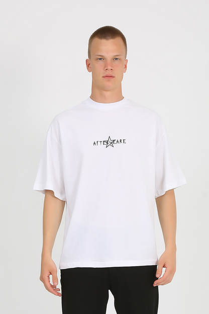 White Oversized T-Shirt with dreams Print