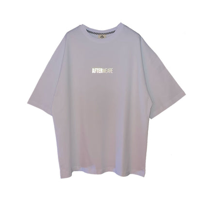 WHITE OVERSIZE T-SHIRT 'HARDCORE MOTHERFUCKER' RAINBOW REFLECTIVE