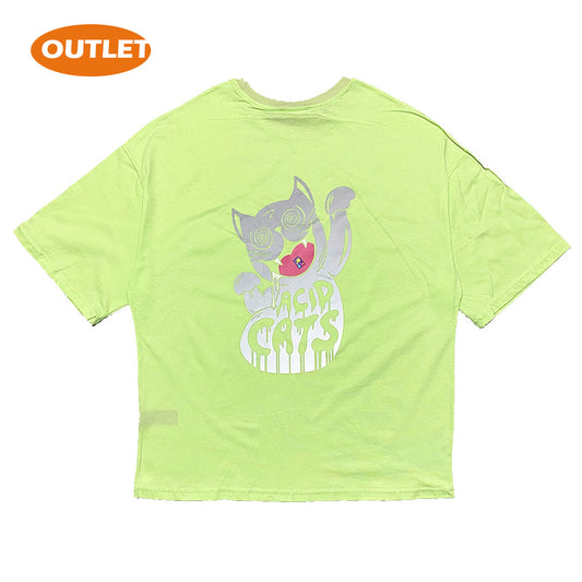 OUTLET - Yeşil Oversize Tişört - Acid Cats