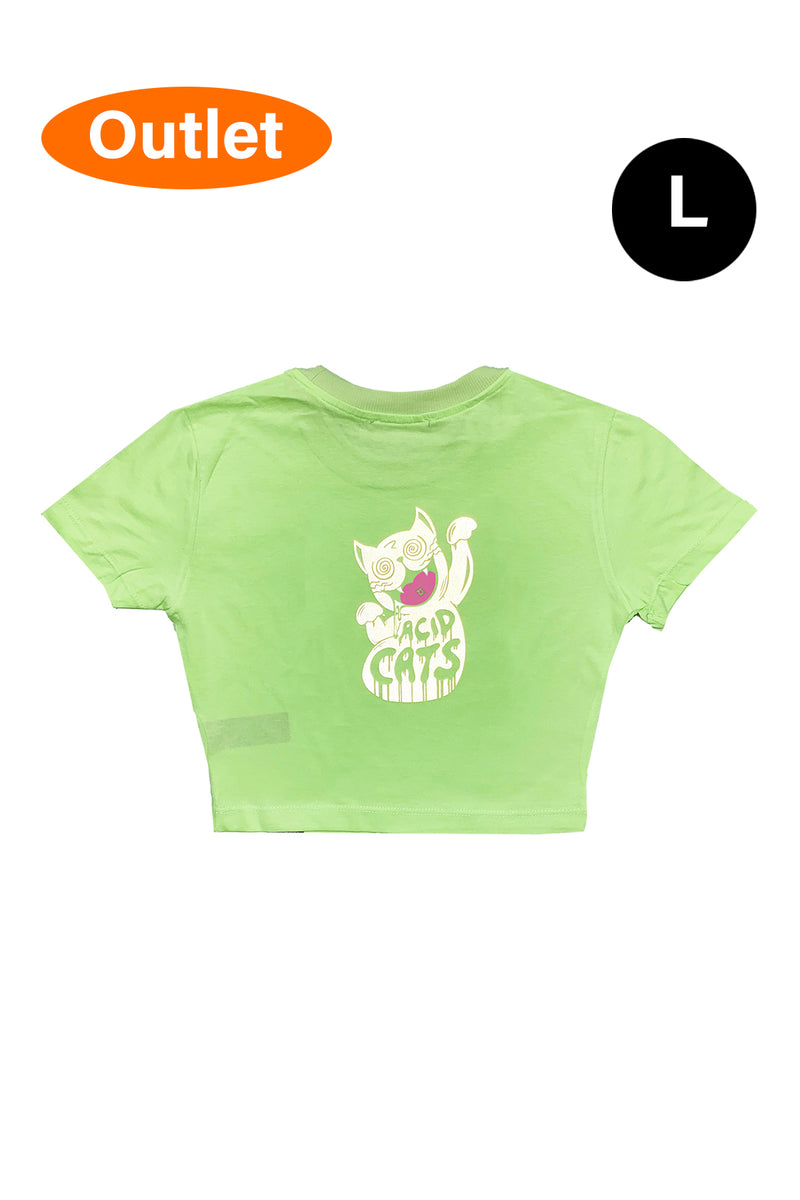 OUTLET - Yeşil Crop Tee - Acid Cats