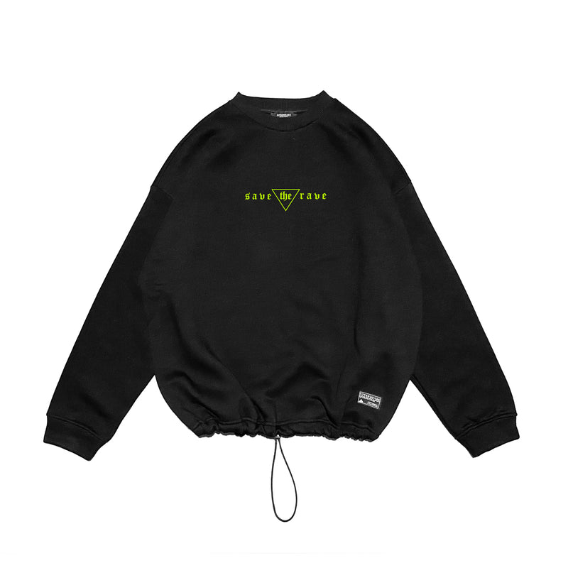 RELAXED FIT BLACK SWEATSHIRT 'SAVE THE RAVE'
