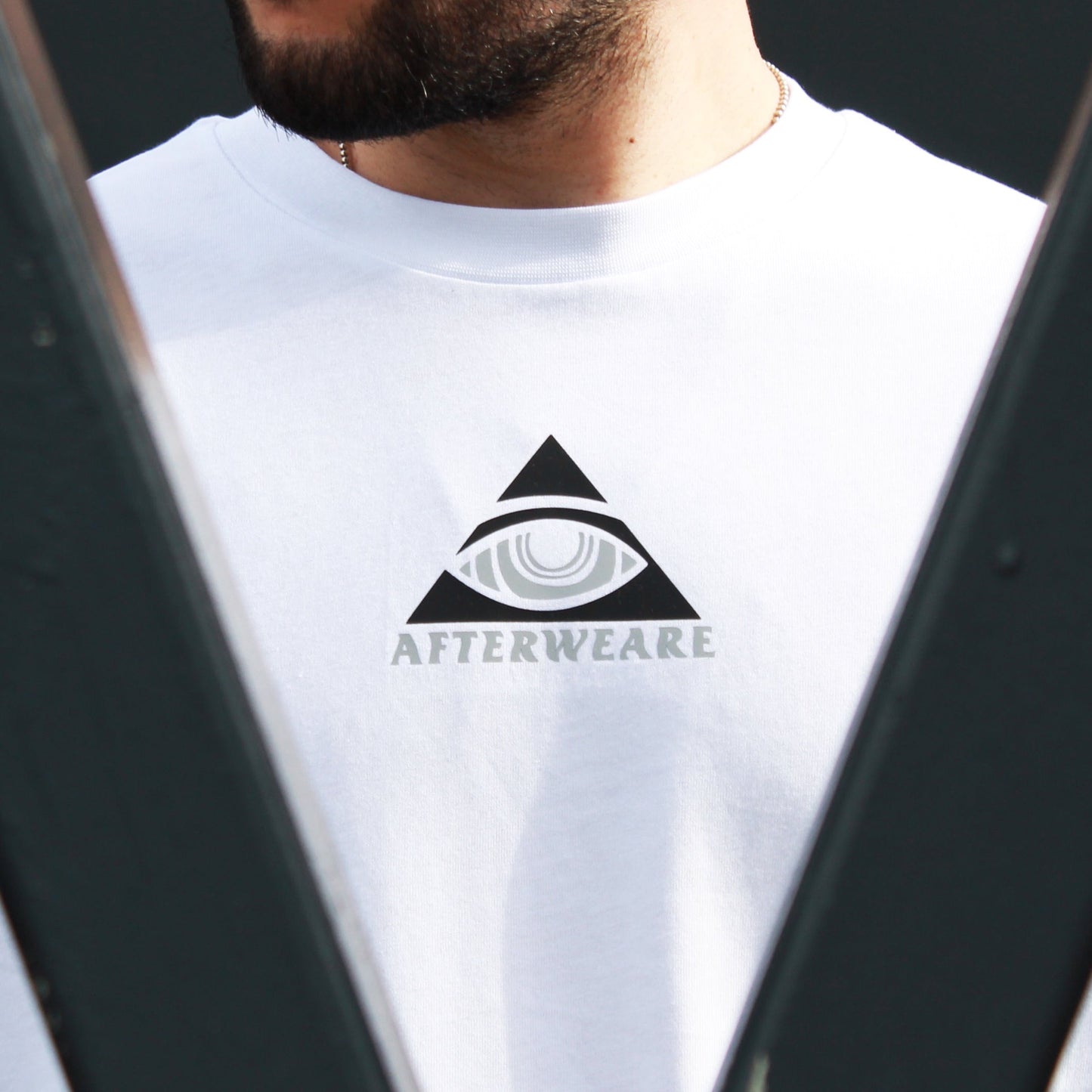 WHITE OVERSIZE T-SHIRT 'PYRAMID EYE ORIGINAL'