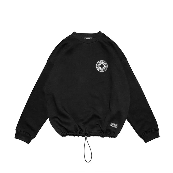 RELAXED FIT BLACK SWEATSHIRT 'DO YOU NEED AFTER' REFLECTIVE