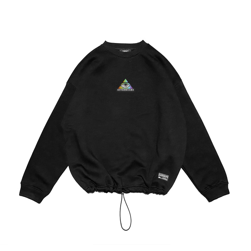 RELAXED FIT BLACK SWEATSHIRT 'FUTURE IS WATCHING YOU' HOLO REFLECTIVE