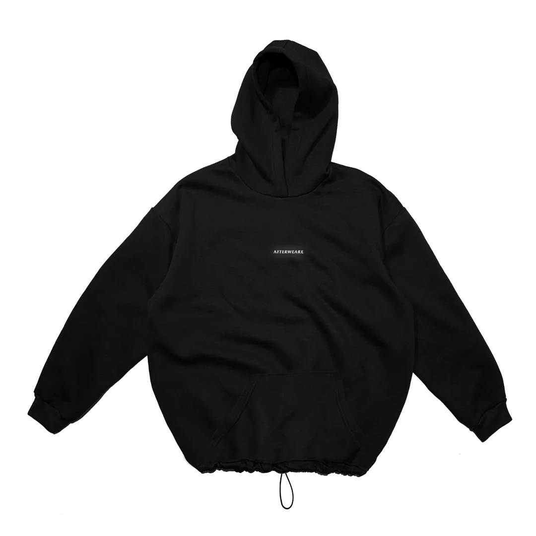 BLACK OVERSIZE HOODIE 'IN LINE TECHNO' REFLECTIVE