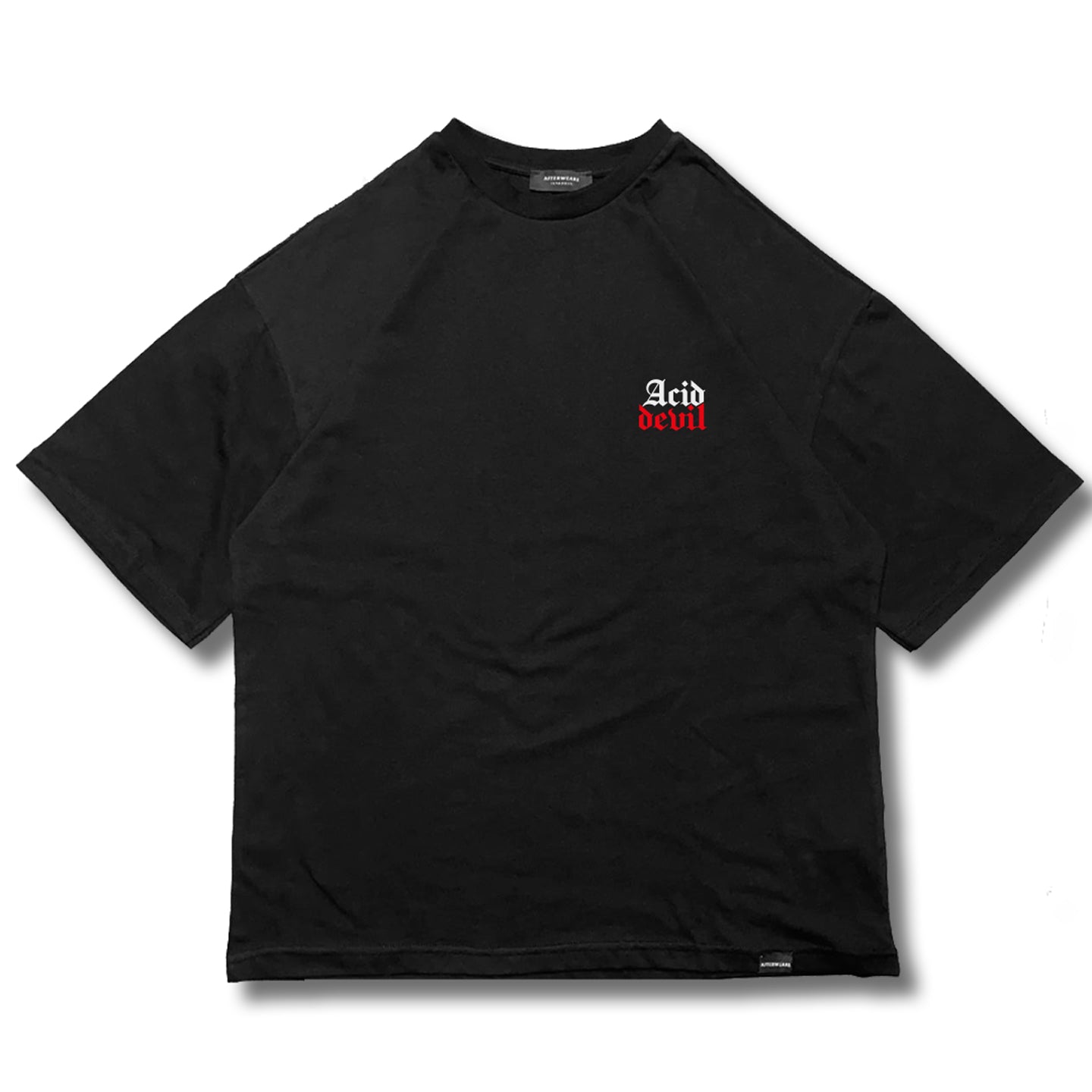 OVERSIZE BLACK T-SHIRT 'ACID DEVIL' REFLECTIVE