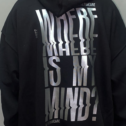 BLACK OVERSIZE HOODIE 'WHERE IS MY MIND' REFLECTIVE